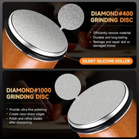 Diamond Sharpening Stone Set with Magnetic Holder, 15° and 20° Sharpening Angles for Knives and Tools