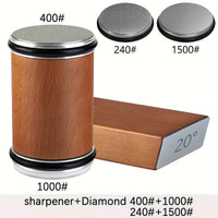 Diamond Sharpening Stone Set with Magnetic Holder, 15° and 20° Sharpening Angles for Knives and Tools