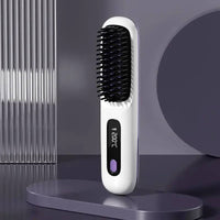 USB Rechargeable Cordless Hair Straightener with LCD Display and Adjustable Heat