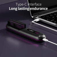 USB Rechargeable Cordless Hair Straightener with LCD Display and Adjustable Heat