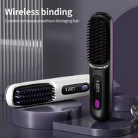 USB Rechargeable Cordless Hair Straightener with LCD Display and Adjustable Heat