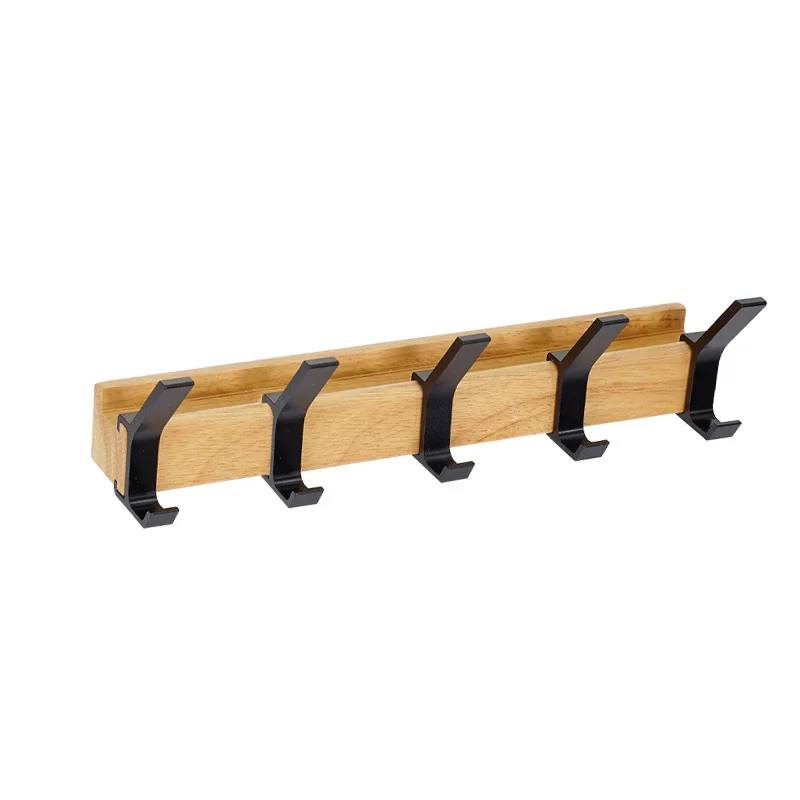 Wall Coat Rack with 5 Movable Double Hooks, Scandinavian Design