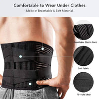 Back Support Belt 360 Degree Lumbar Brace with Memory Aluminum and Steel Springs