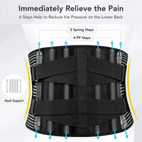 Back Support Belt 360 Degree Lumbar Brace with Memory Aluminum and Steel Springs