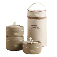 Portable Insulated Lunch Box with Silicone Seal for Warm Meals, 3 Piece