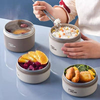 Portable Insulated Lunch Box with Silicone Seal for Warm Meals, 3 Piece