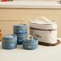 Portable Insulated Lunch Box with Silicone Seal for Warm Meals, 3 Piece
