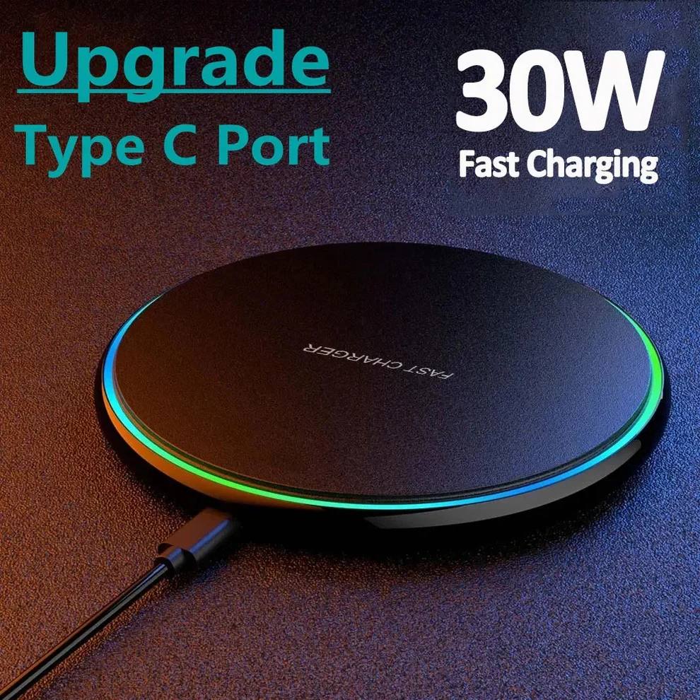 Wireless Fast Charging Pad 30W for Smartphones