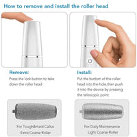 Electric Foot Callus Remover with LED Light and Adjustable Speeds
