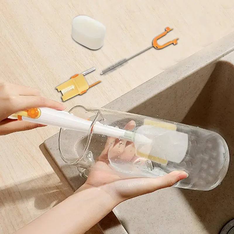 5 in 1 Bottle Cleaner, All-in-One Reusable Cleaning Brush Set