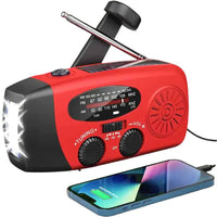 Emergency Radio with Powerbank, Hand Crank and Solar Charging