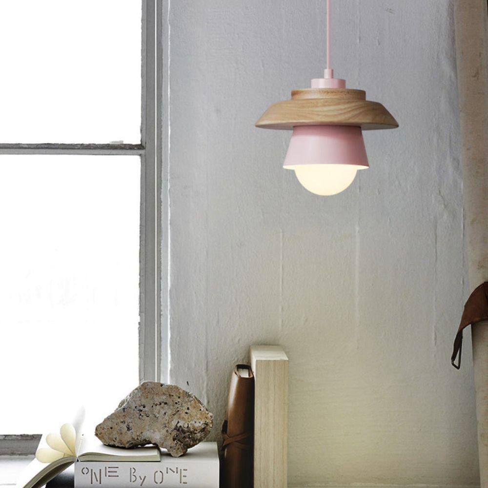Nordic Wooden Pendant Light, Modern Hanging Lamp for Indoor Spaces
