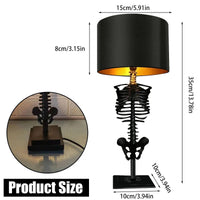 Gothic Skeleton Table Lamp, Handcrafted Artistic Design