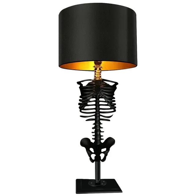 Gothic Skeleton Table Lamp, Handcrafted Artistic Design