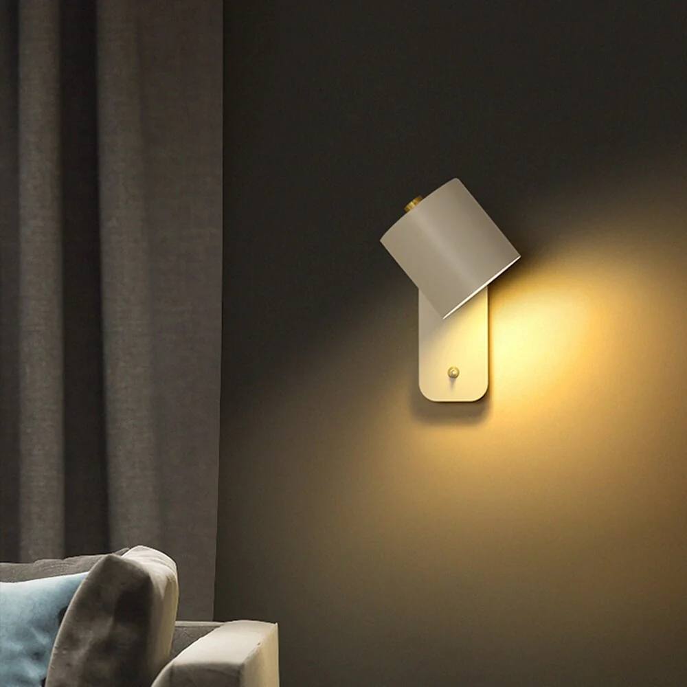 Modern LED Wall Lamp with Switch for Living and Bedroom
