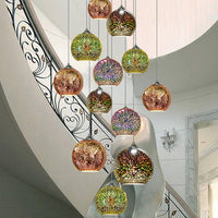 3D Fireworks Glass Pendant Light with Creative Color Design