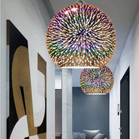 3D Fireworks Glass Pendant Light with Creative Color Design
