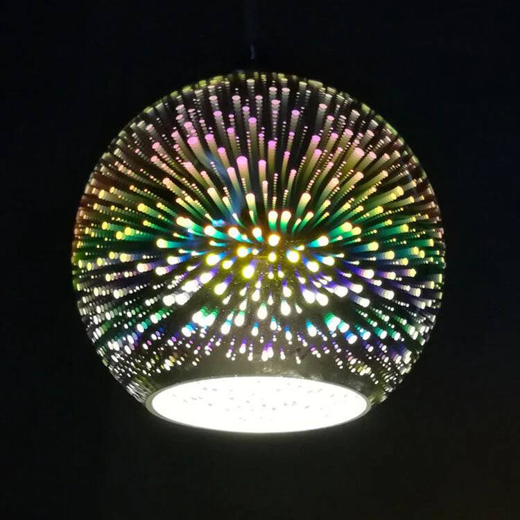 3D Fireworks Glass Pendant Light with Creative Color Design