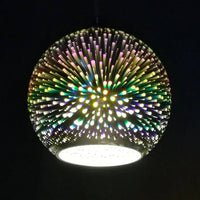 3D Fireworks Glass Pendant Light with Creative Color Design