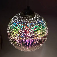 3D Fireworks Glass Pendant Light with Creative Color Design