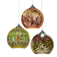 3D Fireworks Glass Pendant Light with Creative Color Design