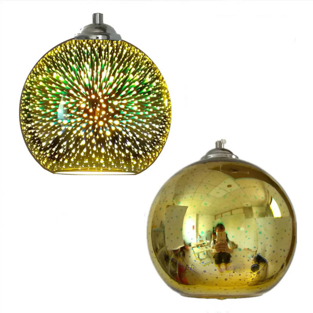 3D Fireworks Glass Pendant Light with Creative Color Design