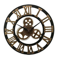 Industrial Wall Clock with Vintage Mechanical Design