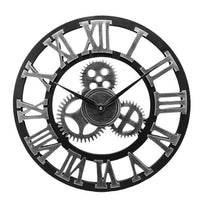 Industrial Wall Clock with Vintage Mechanical Design
