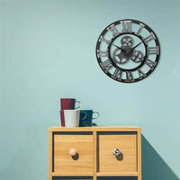 Industrial Wall Clock with Vintage Mechanical Design