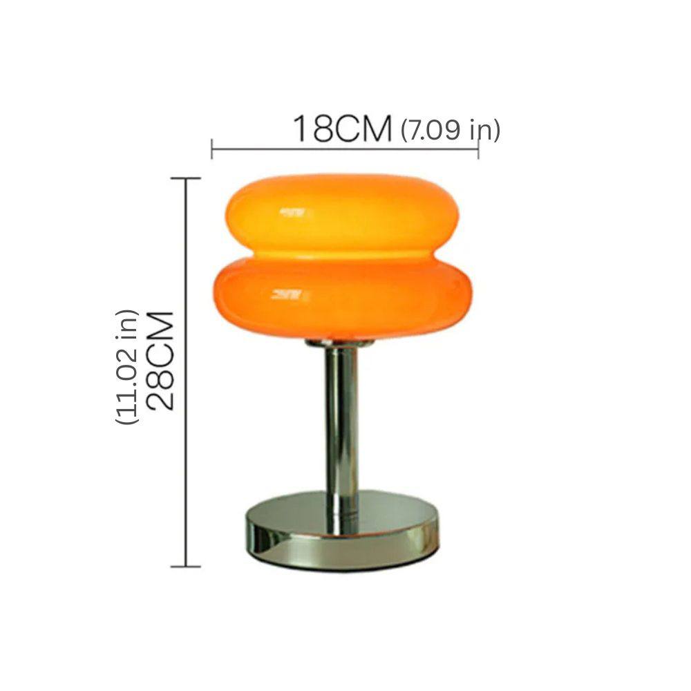 Glass Table Lamp with Colorful Pattern, Child Friendly Night Light