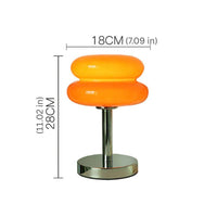 Glass Table Lamp with Colorful Pattern, Child Friendly Night Light