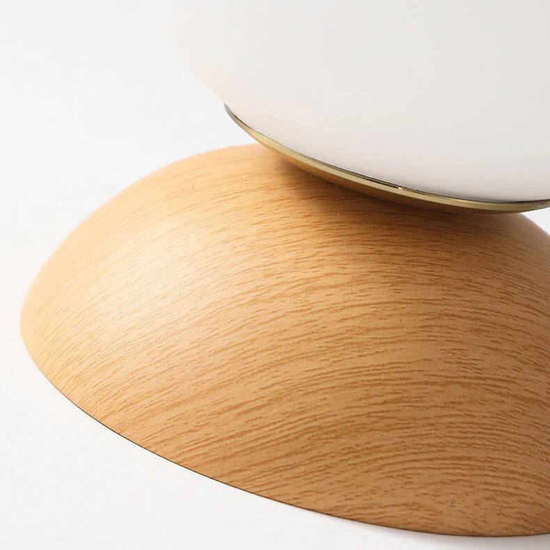 Glass Globe Ceiling Light with Wood Grain Design