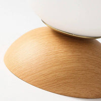 Glass Globe Ceiling Light with Wood Grain Design