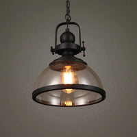 Bowl Shaped Glass Pendant Light, Industrial Retro Ceiling Lamp