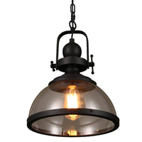 Bowl Shaped Glass Pendant Light, Industrial Retro Ceiling Lamp