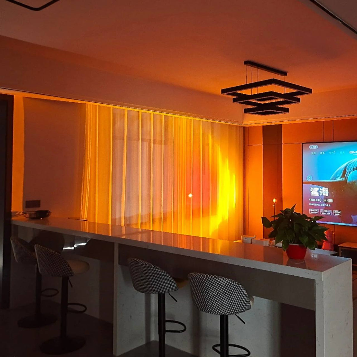 LED Color Projector Floor Lamp, Minimalist Halo Light Effect