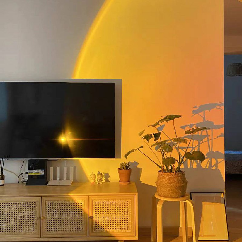 LED Color Projector Floor Lamp, Minimalist Halo Light Effect