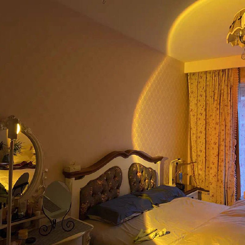 LED Color Projector Floor Lamp, Minimalist Halo Light Effect