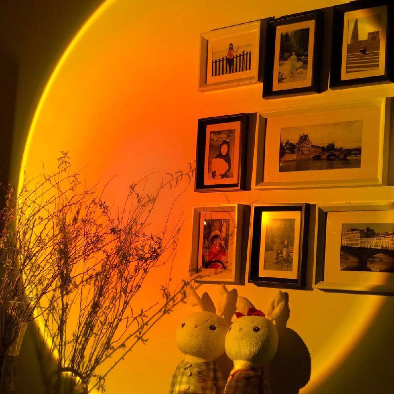 LED Color Projector Floor Lamp, Minimalist Halo Light Effect