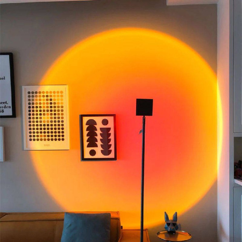 LED Color Projector Floor Lamp, Minimalist Halo Light Effect