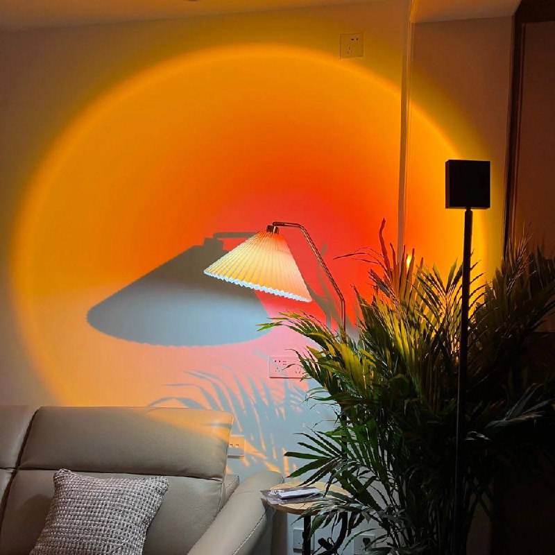 LED Color Projector Floor Lamp, Minimalist Halo Light Effect