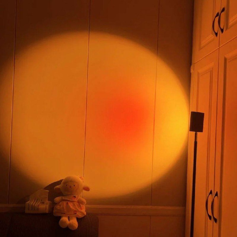 LED Color Projector Floor Lamp, Minimalist Halo Light Effect