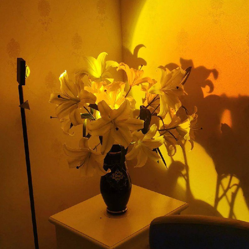 LED Color Projector Floor Lamp, Minimalist Halo Light Effect