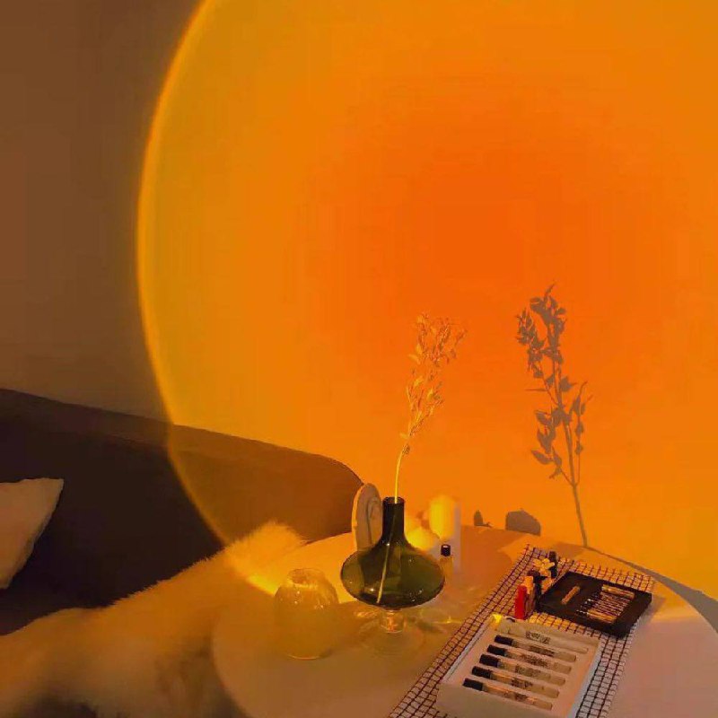 LED Color Projector Floor Lamp, Minimalist Halo Light Effect