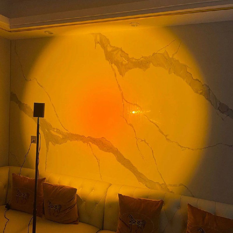 LED Color Projector Floor Lamp, Minimalist Halo Light Effect