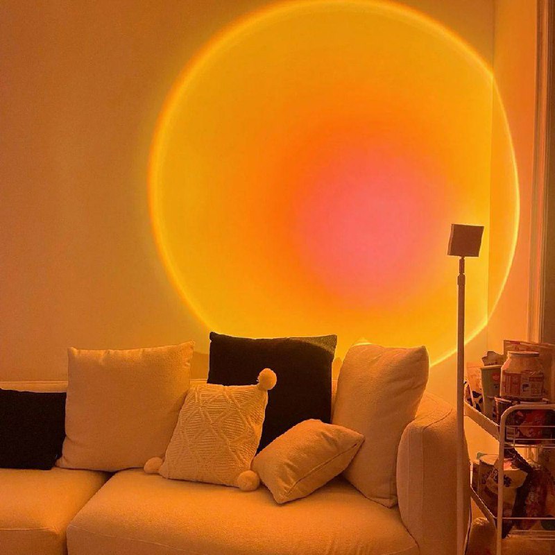 LED Color Projector Floor Lamp, Minimalist Halo Light Effect