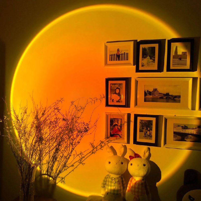 LED Color Projector Floor Lamp, Minimalist Halo Light Effect