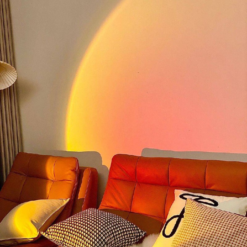 LED Color Projector Floor Lamp, Minimalist Halo Light Effect