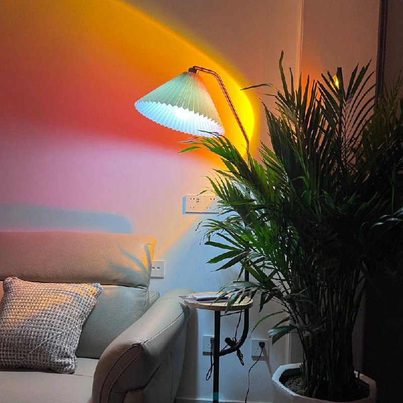 LED Color Projector Floor Lamp, Minimalist Halo Light Effect