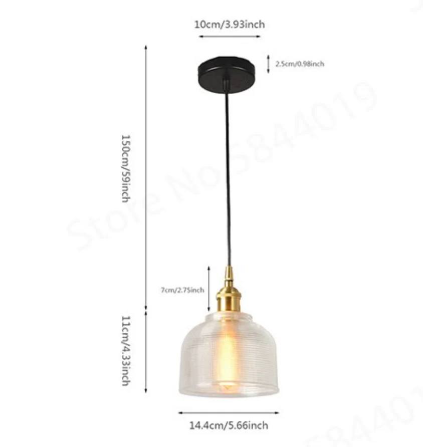 Retro Glass Pendant Light, European Vintage Design
